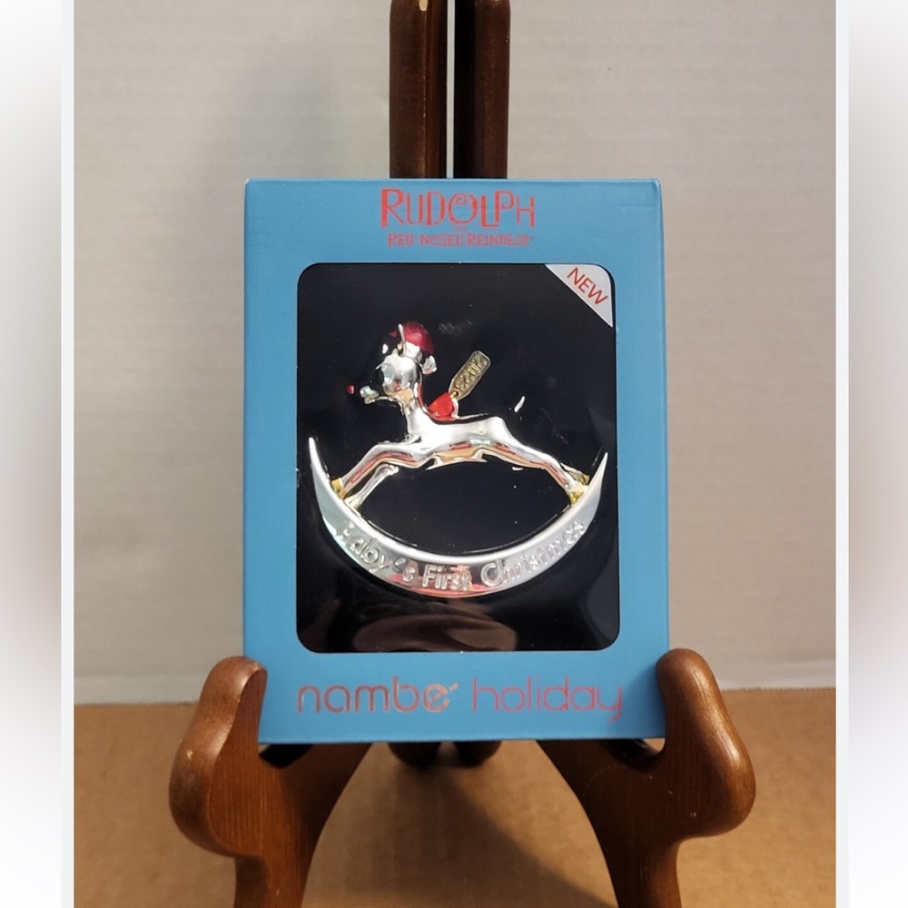 Nambe Baby’s first Christmas ornaments with rudolf
